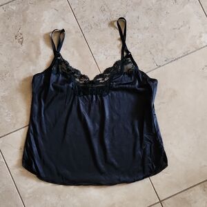 Elegant Black Lace Trim Camisole
